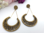 Preview: Boho Stil Holz Ohrringe mit Stecker